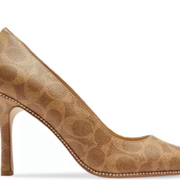 Coach Brown Patterned Heels - Picture 2 of 4